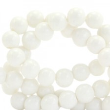 Opaque glass beads 6mm White